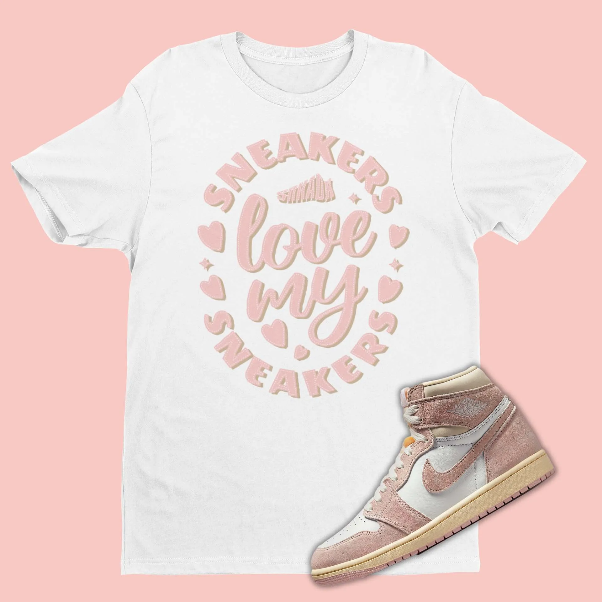 Air Jordan 1 High Washed Pink - Stylish Matching Shirts