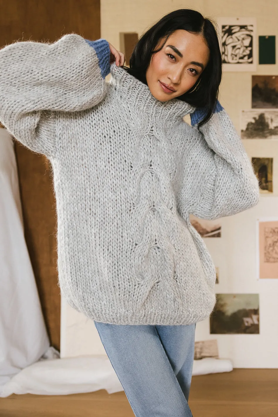 Anastasia Knit Sweater in Grey - FINAL SALE