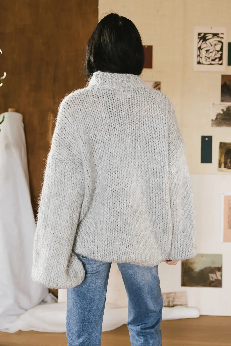 Anastasia Knit Sweater in Grey