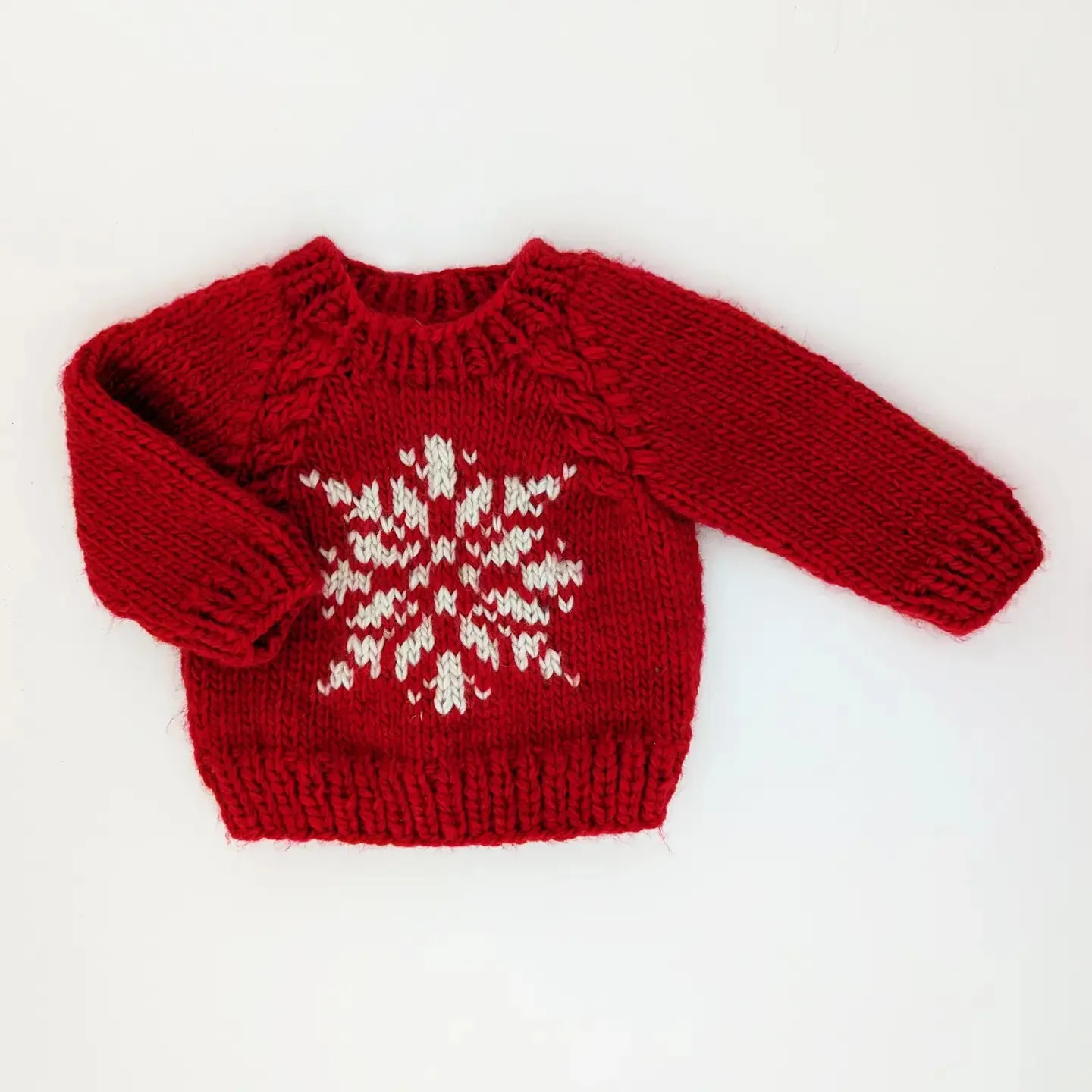 Baby Snowflake Red Crew Neck Sweater