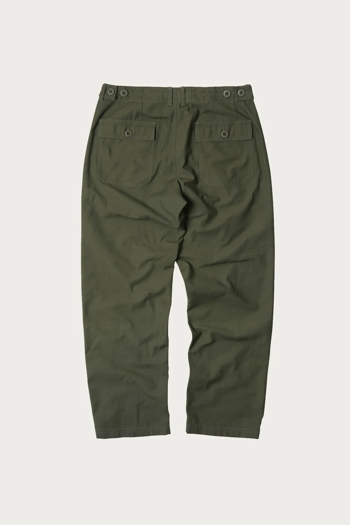 Back Satin Fatigue Pants - Olive