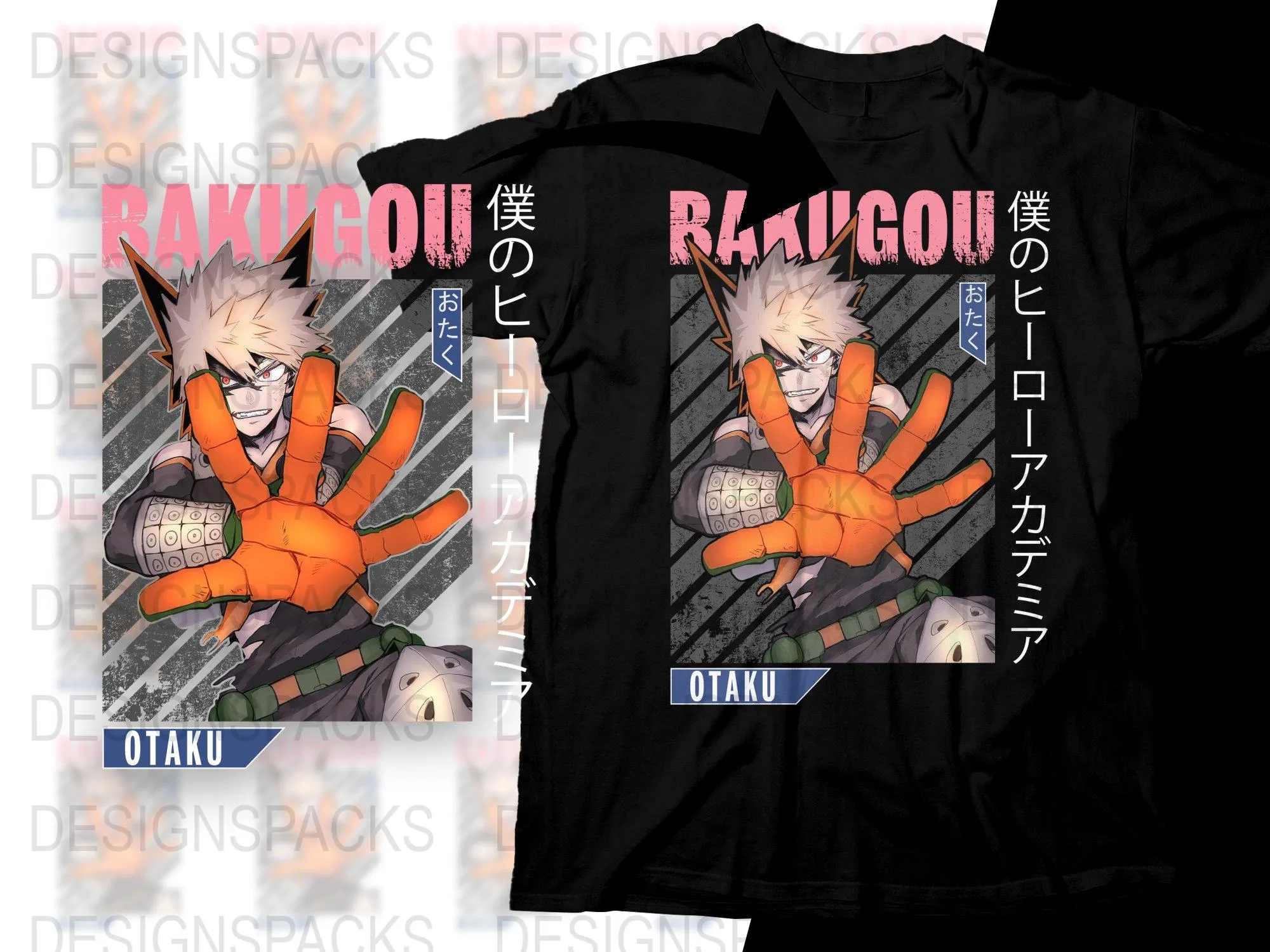 Bakugou Otaku Style Graphic Casual Png Digital Download