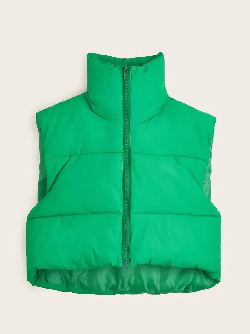 Black Puffer Vest with Hood