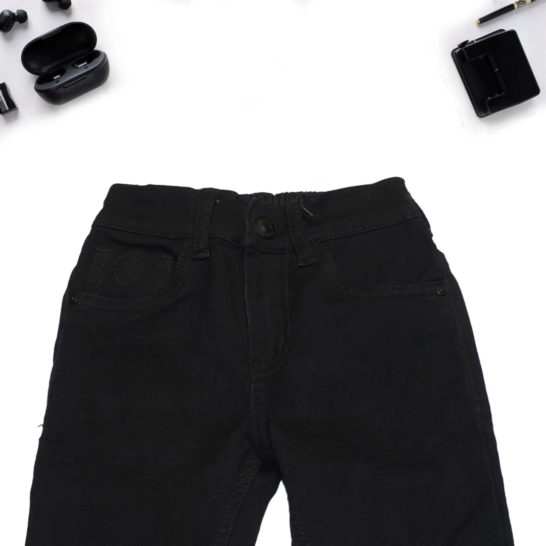 Black Solid Pants for Boys