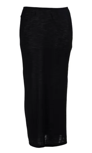 Black Viscose Knit Long Slip Skirt Under Dress