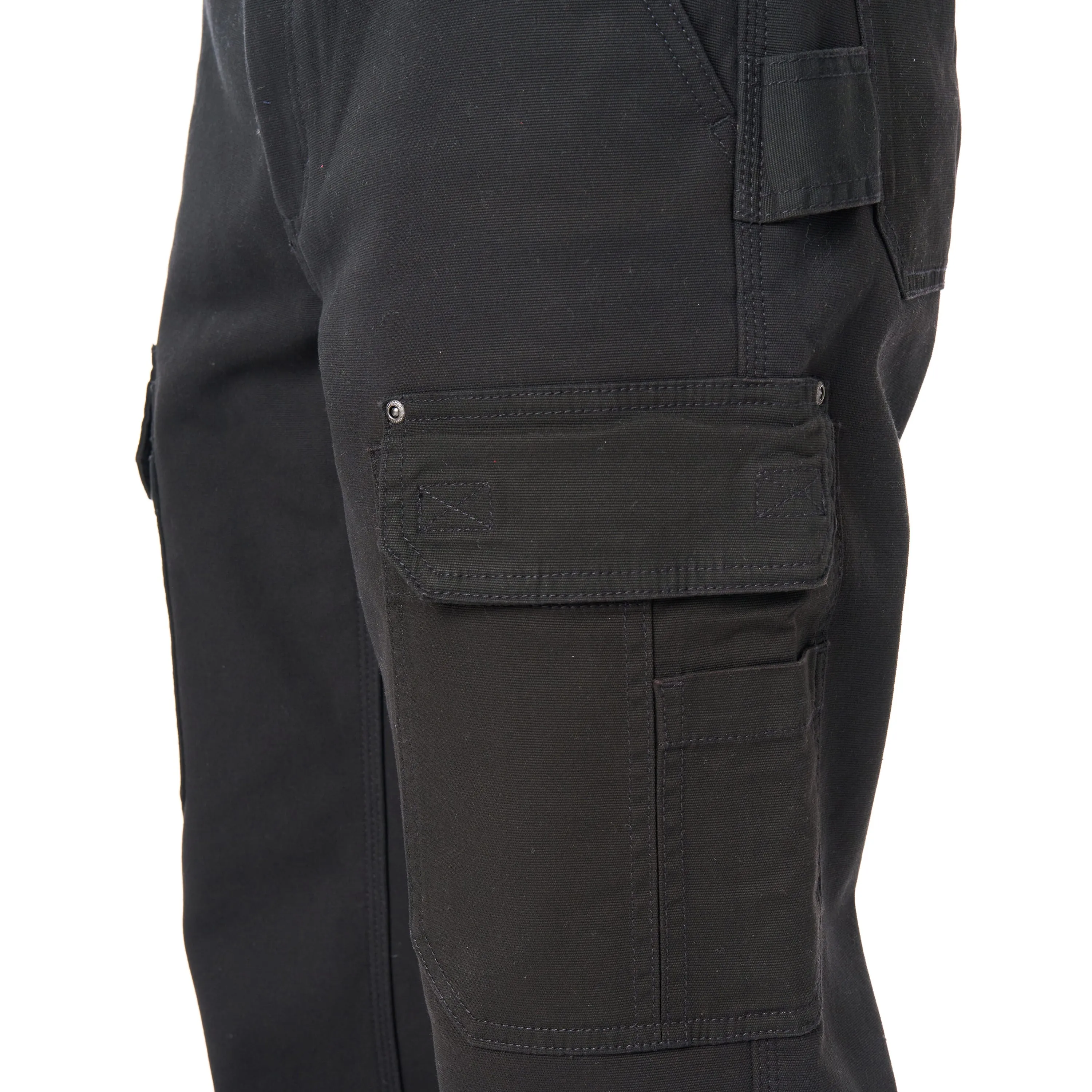 BONDED-FLEECE LINED WORK-STRETCH DUCK CANVAS GUSSET UTILITY CARGO PANT