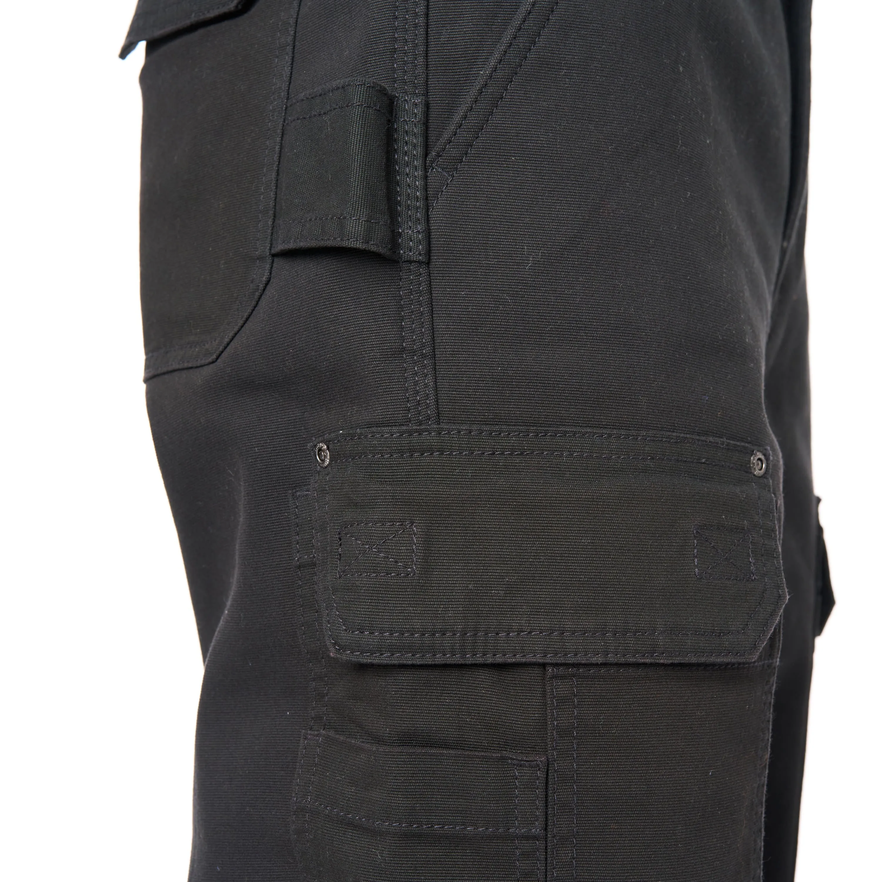 BONDED-FLEECE LINED WORK-STRETCH DUCK CANVAS GUSSET UTILITY CARGO PANT