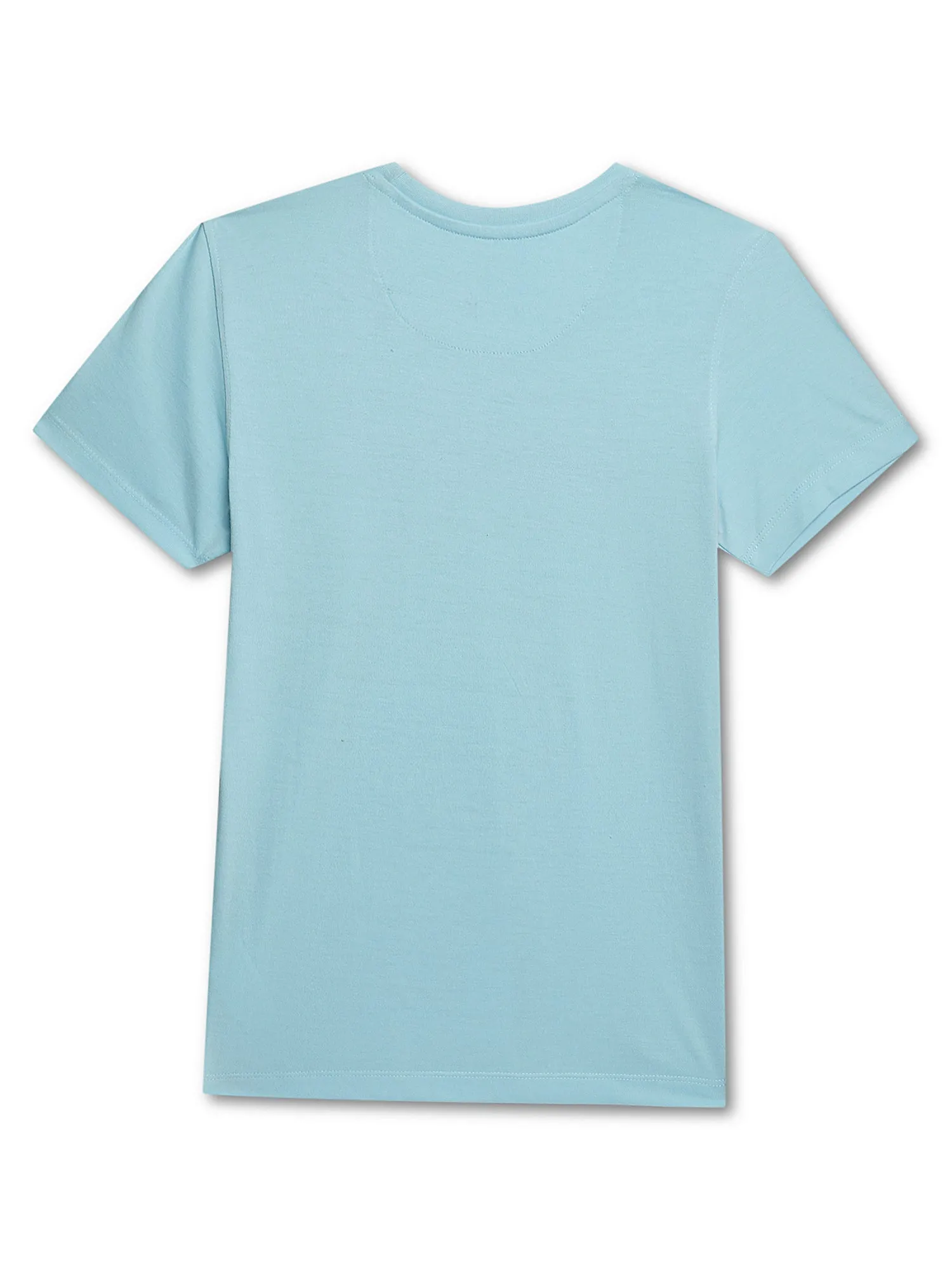 Boys Casual Sky Blue Half Sleeve  T-Shirt