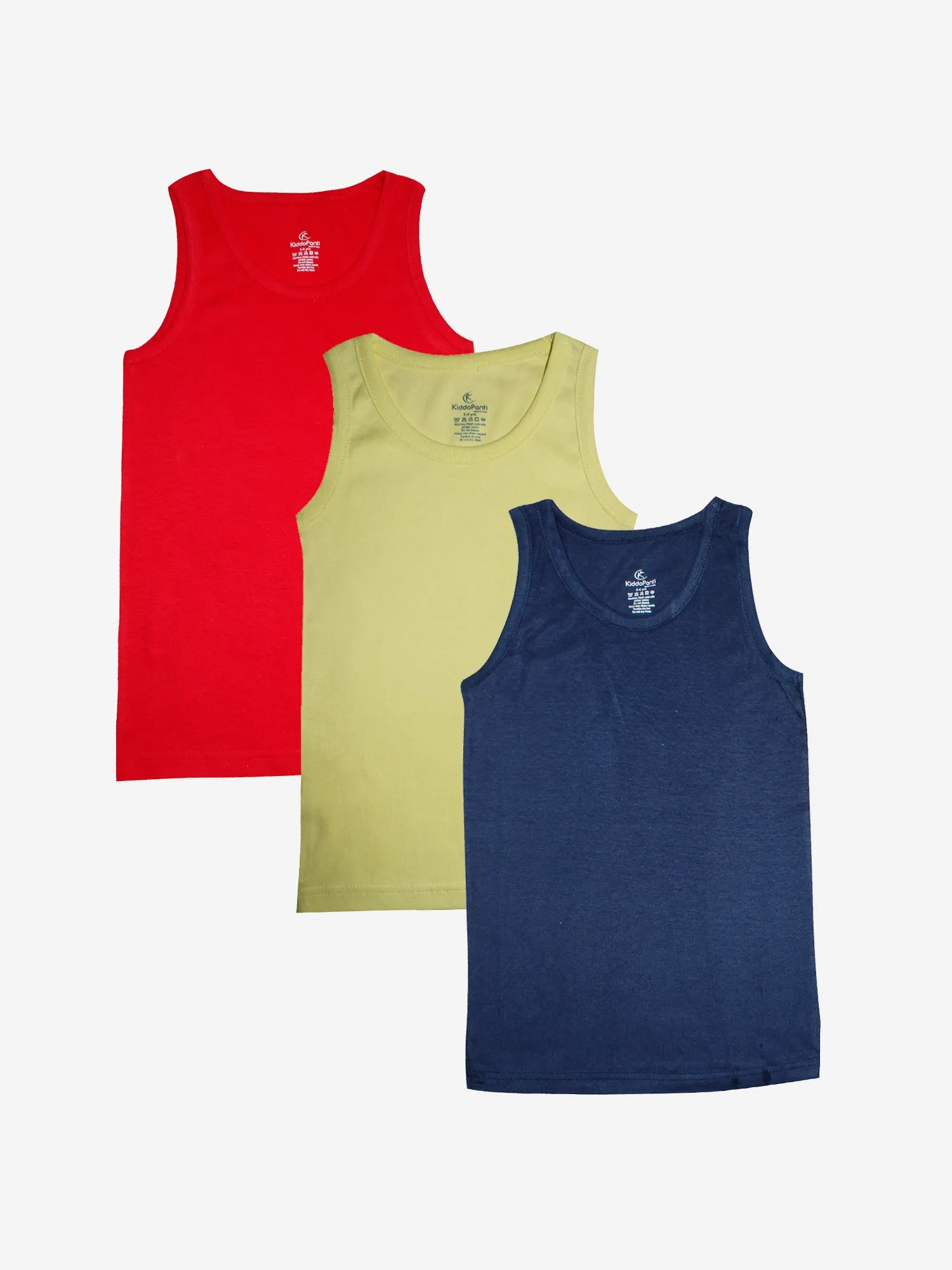 Boys Cotton Rib Vest- Pack of 3