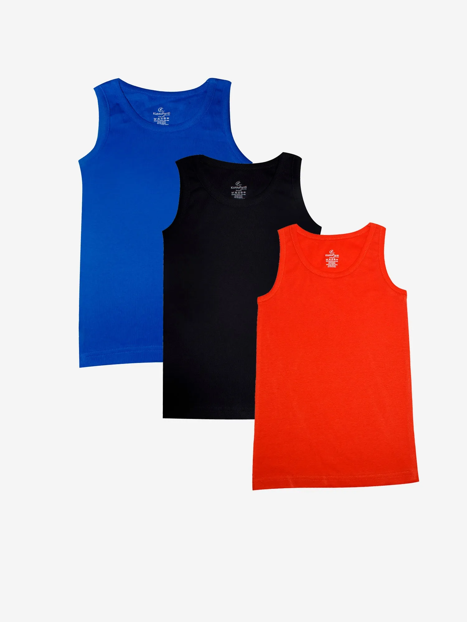 Boys Cotton Rib Vest- Pack of 3