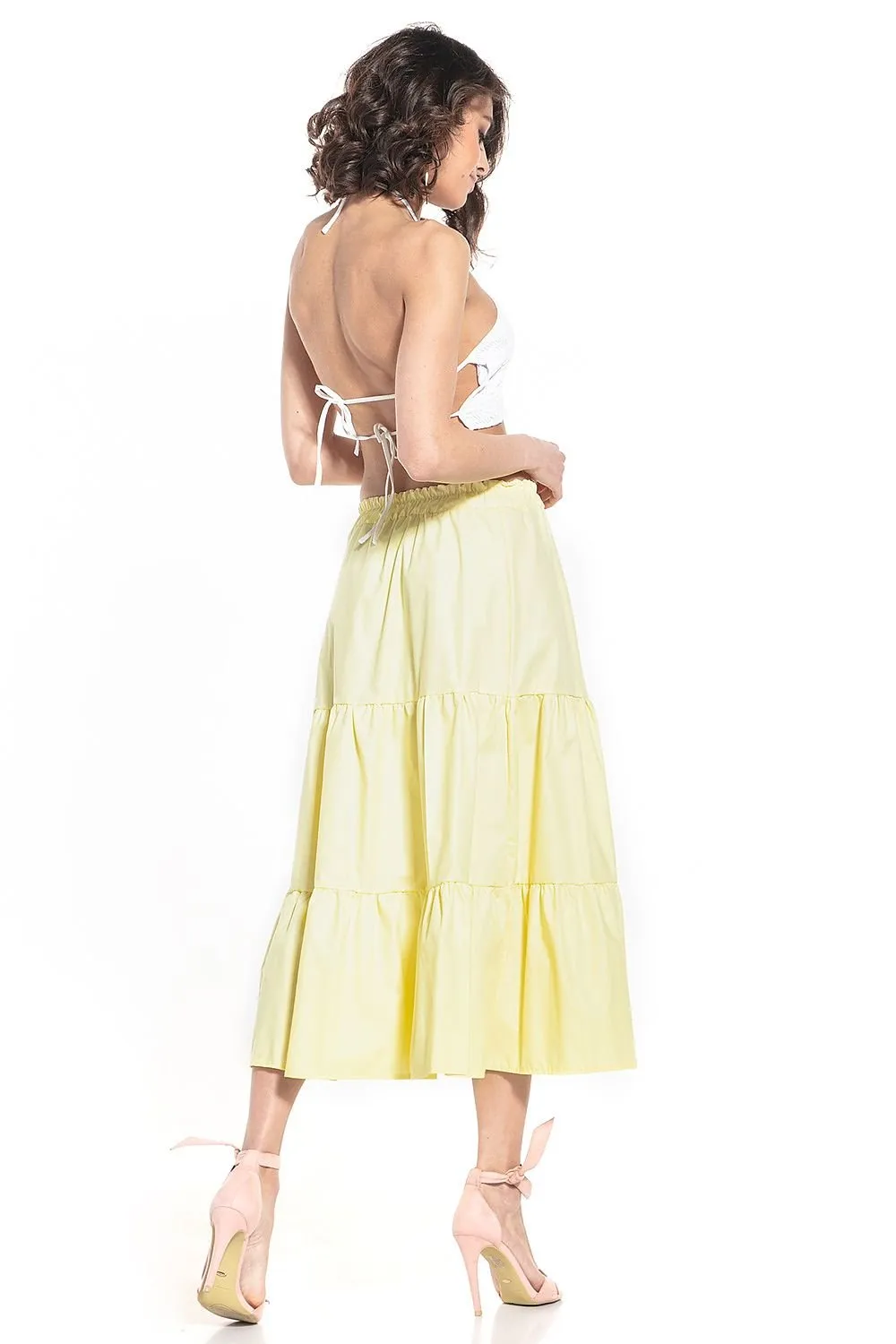 Breathable Cotton Blend Maxi Skirt with Stretchy Waistband for Everyday Wear