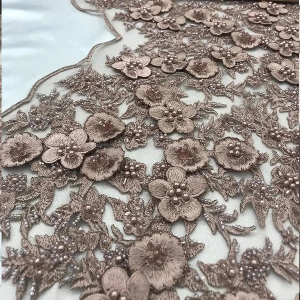 Bridal \ Wedding Beaded Mesh Lace Fabric