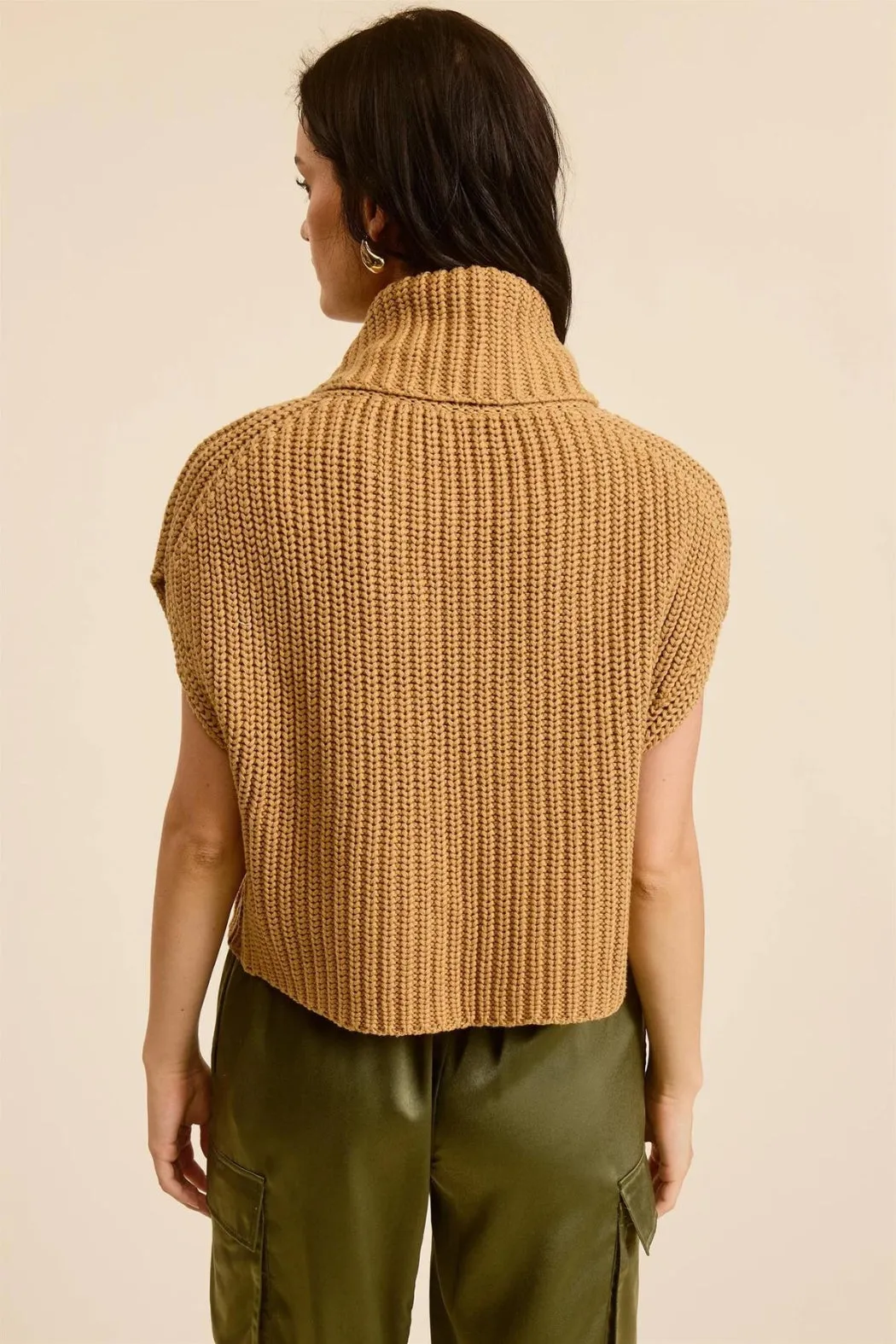 Brittany Cowl-Neck Ribbed Knit Sweater