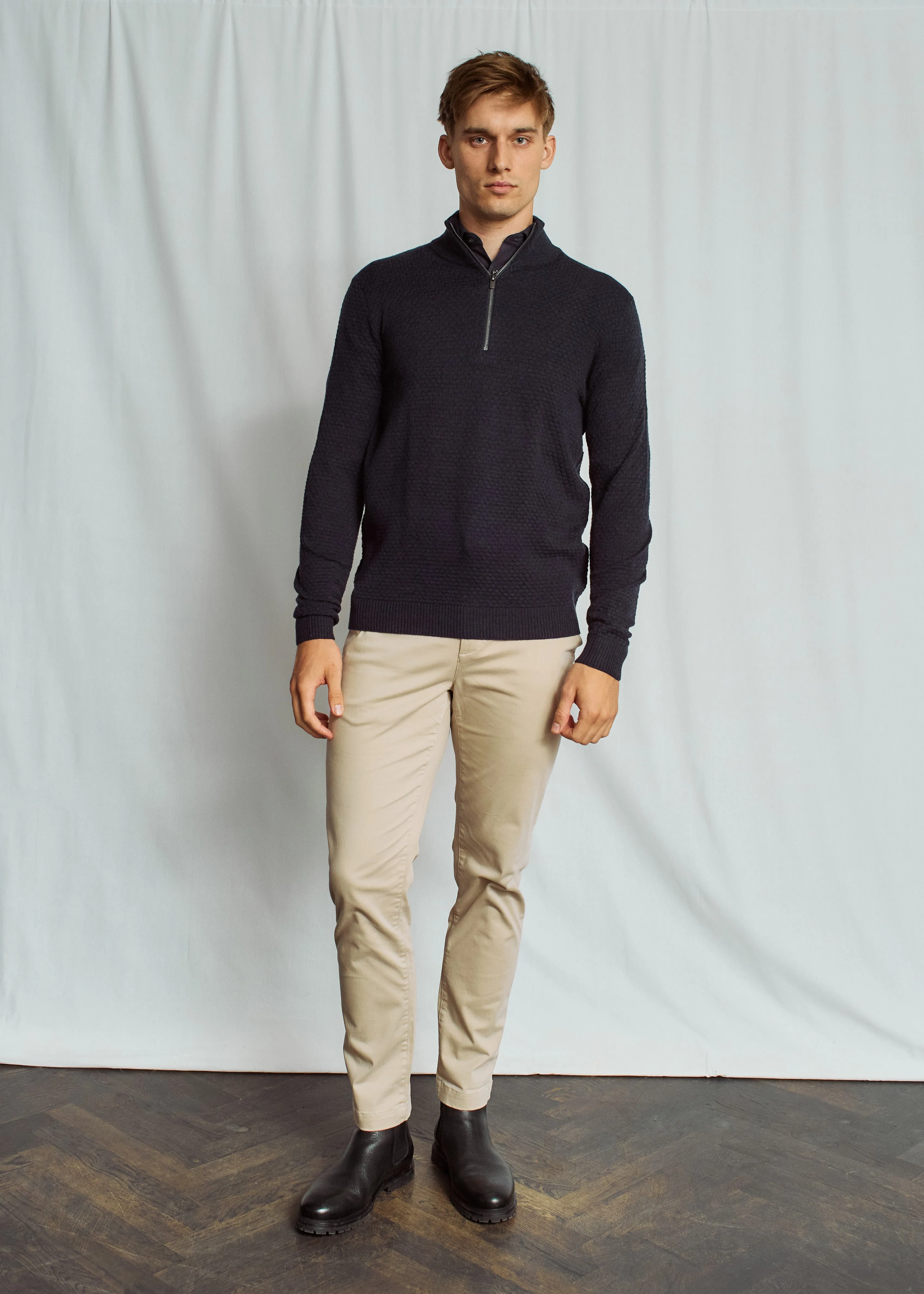 Brunn & Stengade Sweater 1/2 Zip | Thunder