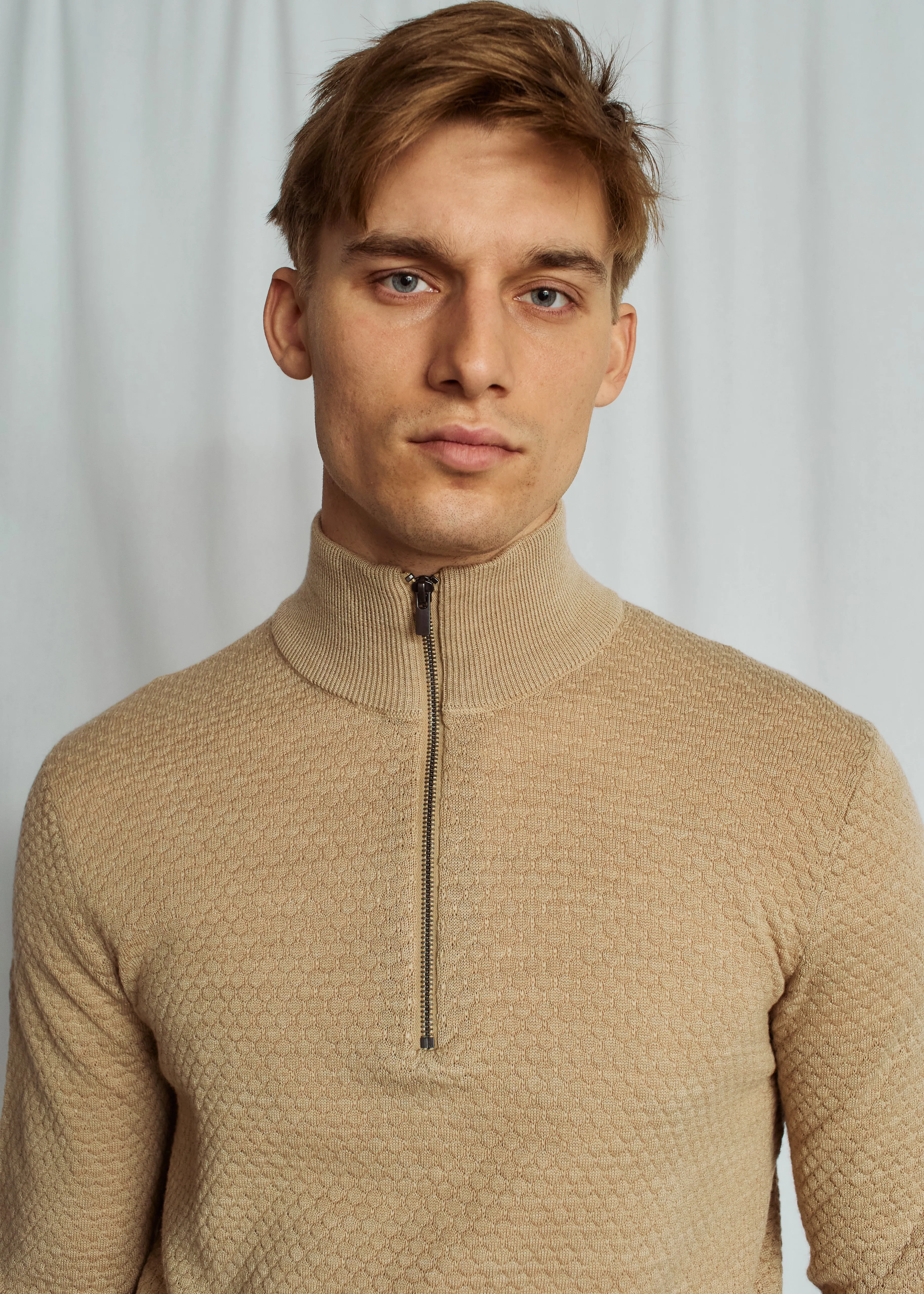 Bruun & Stengade Sweater 1/2 Zip | Sand