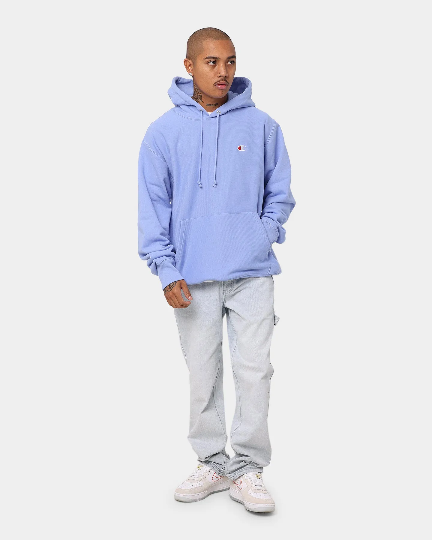 Champion Rev Weave Terry Hoodie Charming Blue