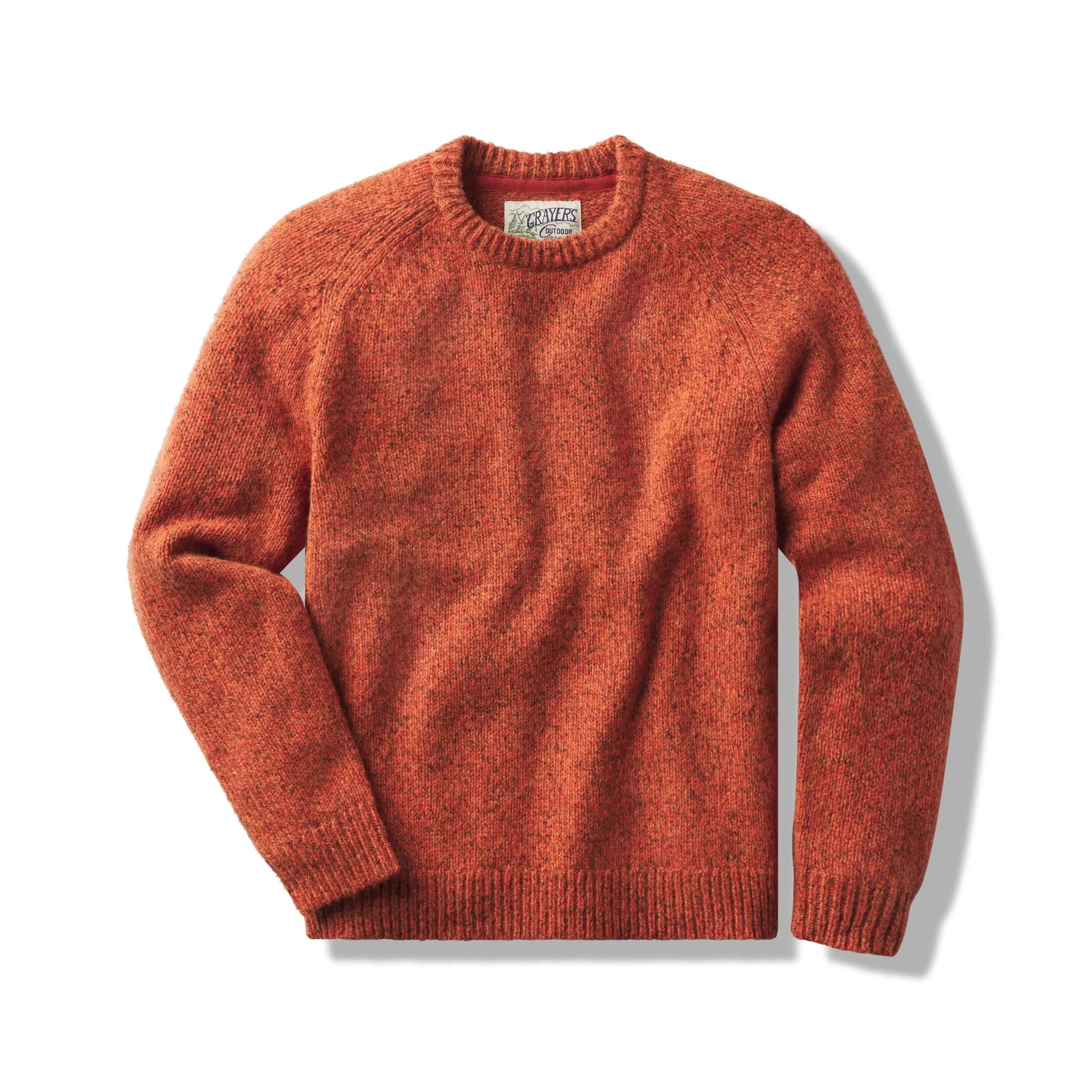 Collegiate Melange Sweater Crew - Burnt Orange