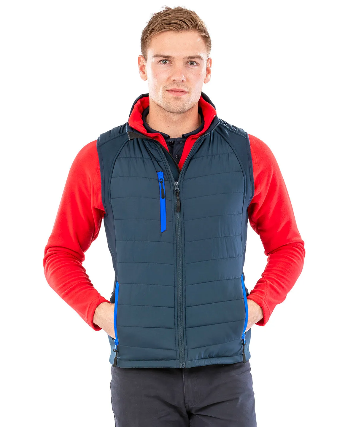 compass padded softshell gilet | Black/Grey