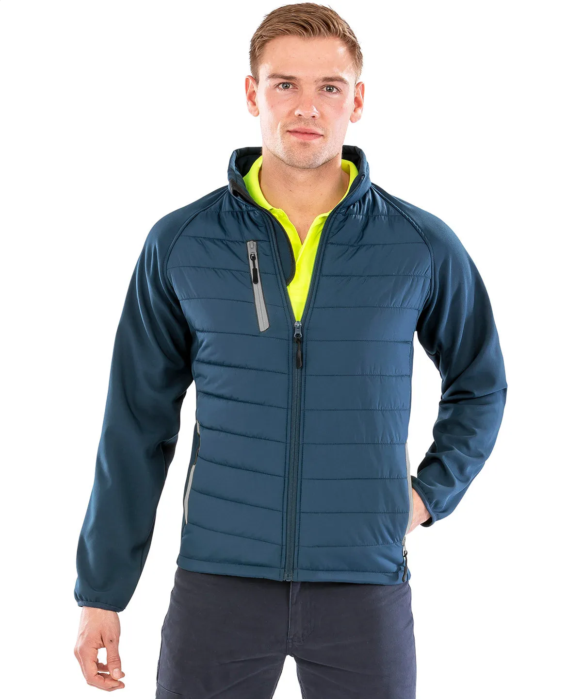 Compass padded softshell jacket | Navy/Royal