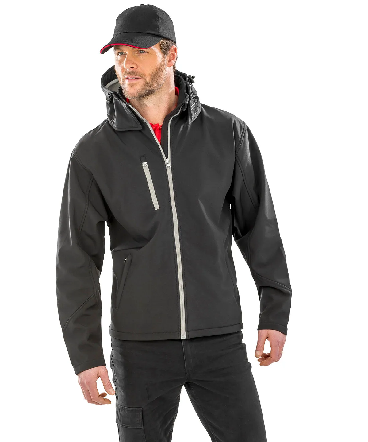 Core TX performance hooded softshell jacket | Black/Grey