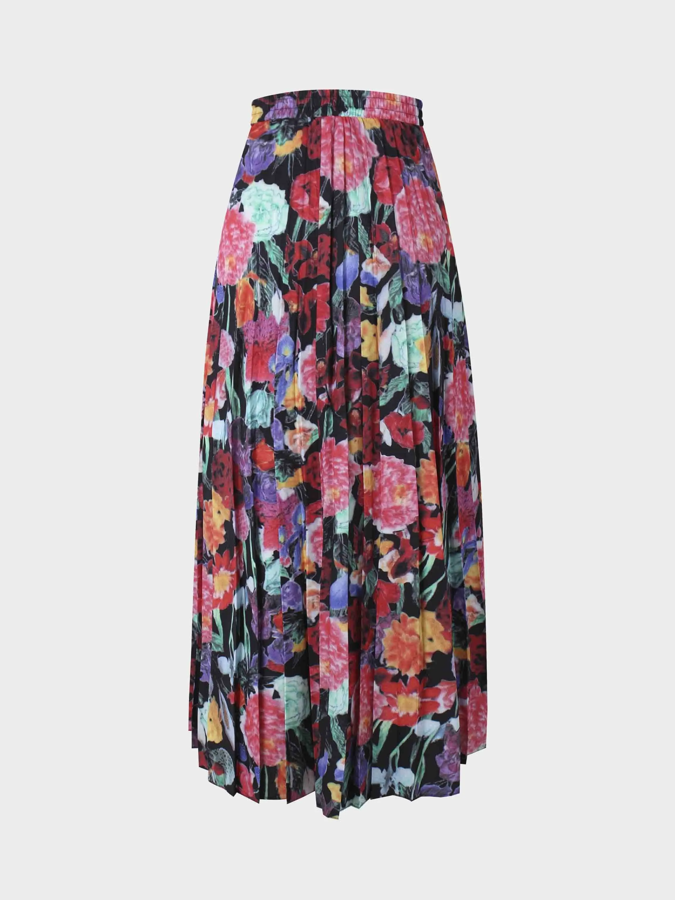 Covered Band Pleated Skirt 37"-Vibrant Flowers