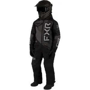 FXR Child Helium Snowmobile Monosuit Black/Charcoal/Grey