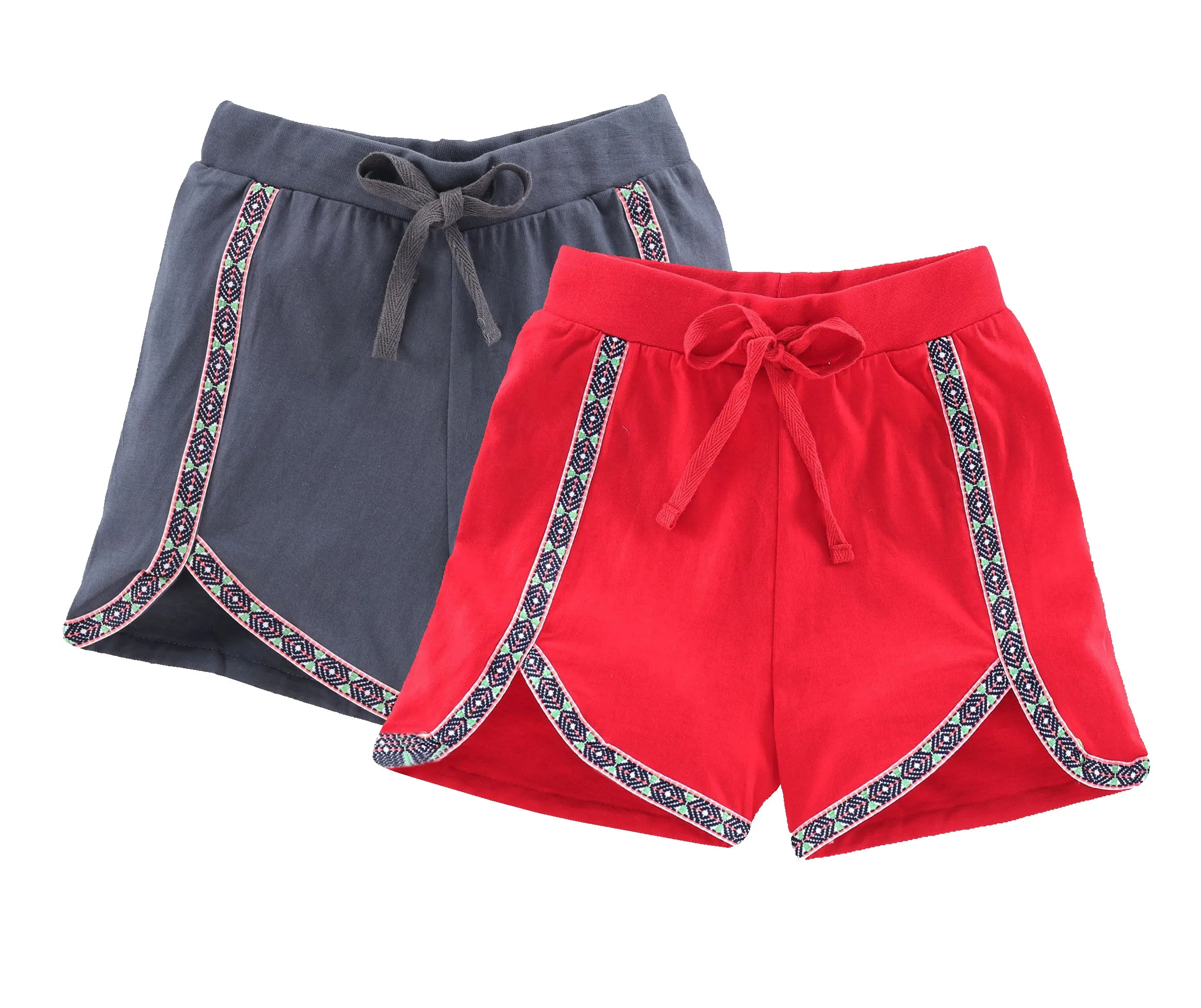 Girls Cotton Jersey Shorts -Pack of 2