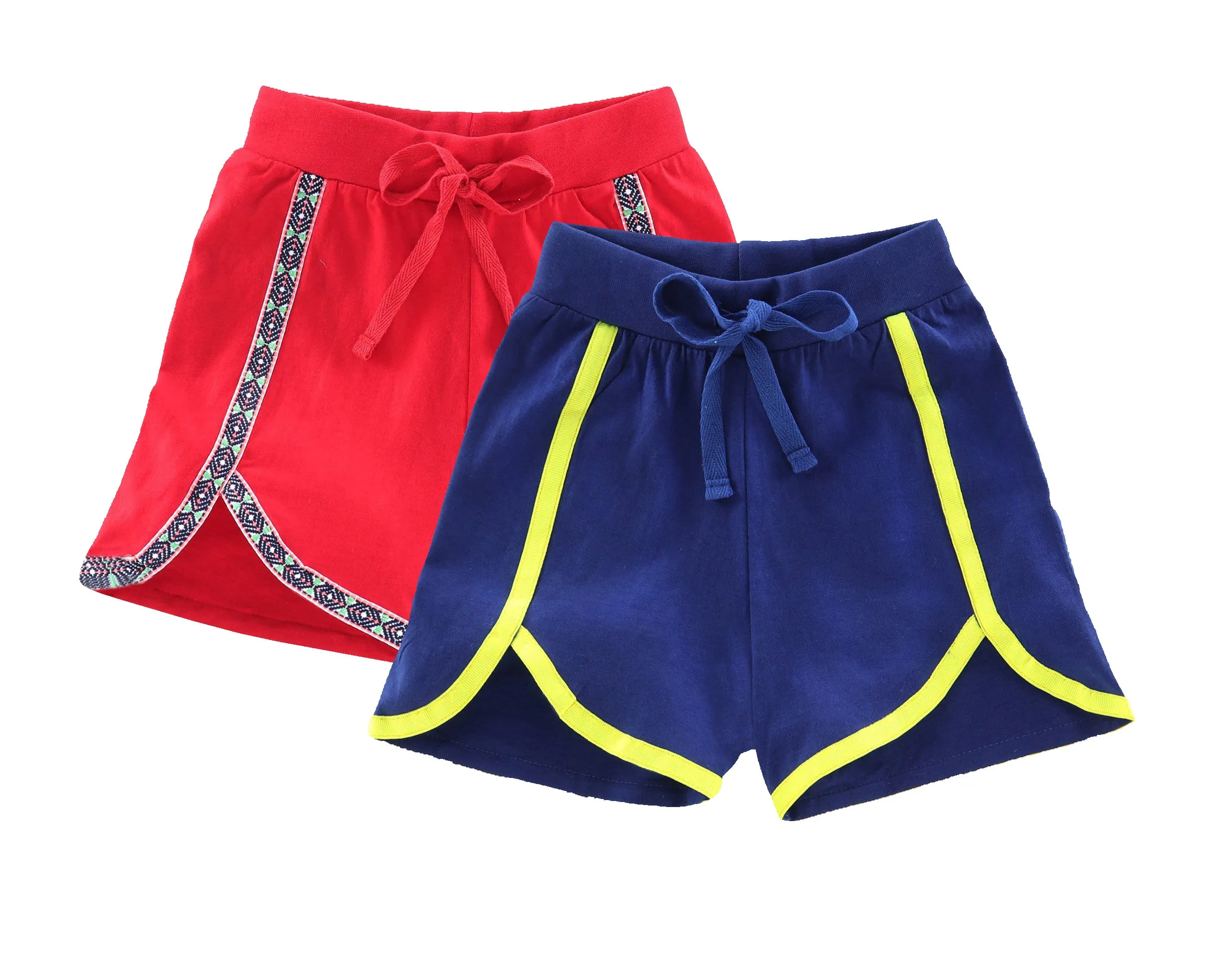 Girls Cotton Jersey Shorts -Pack of 2