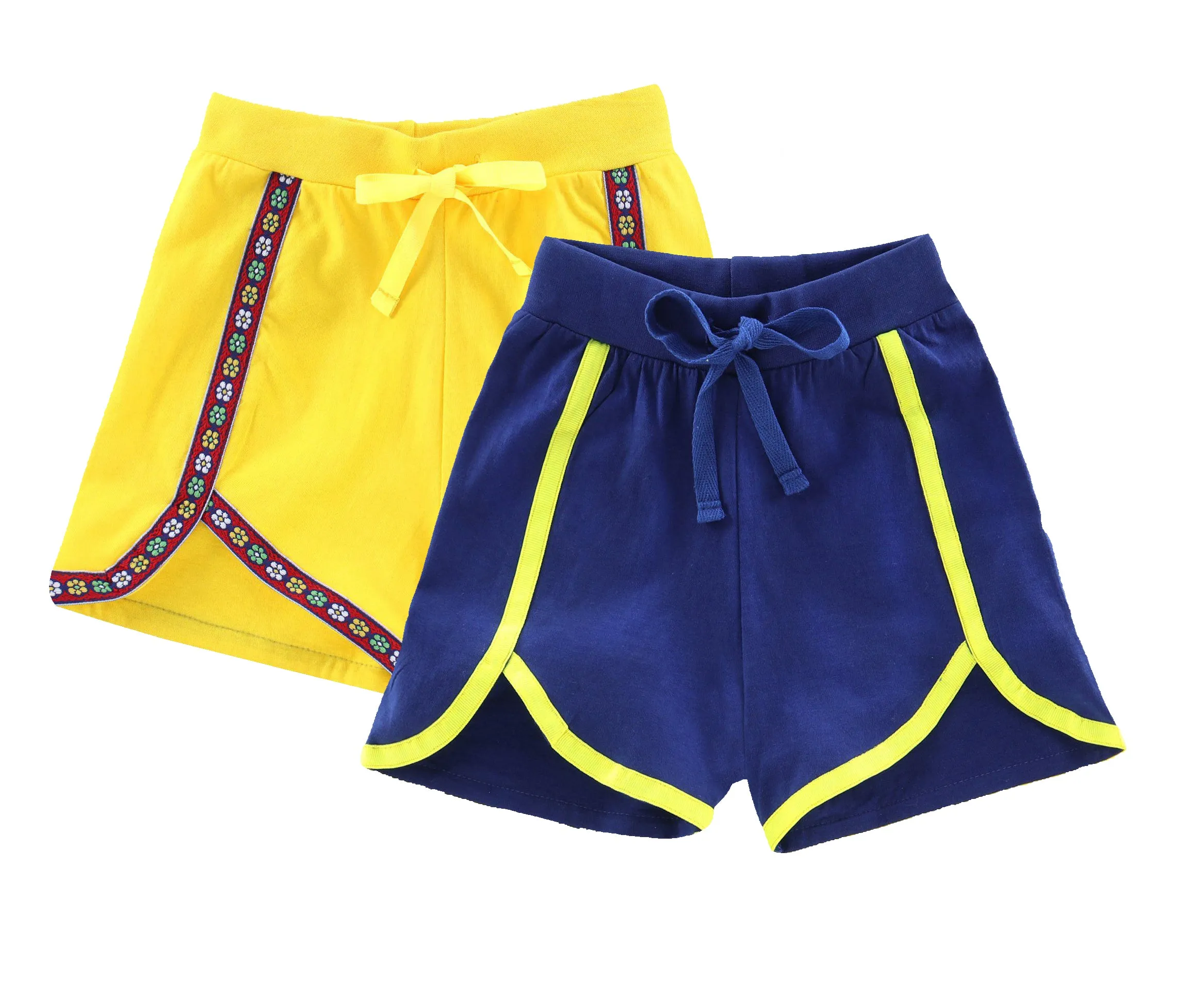 Girls Cotton Jersey Shorts -Pack of 2