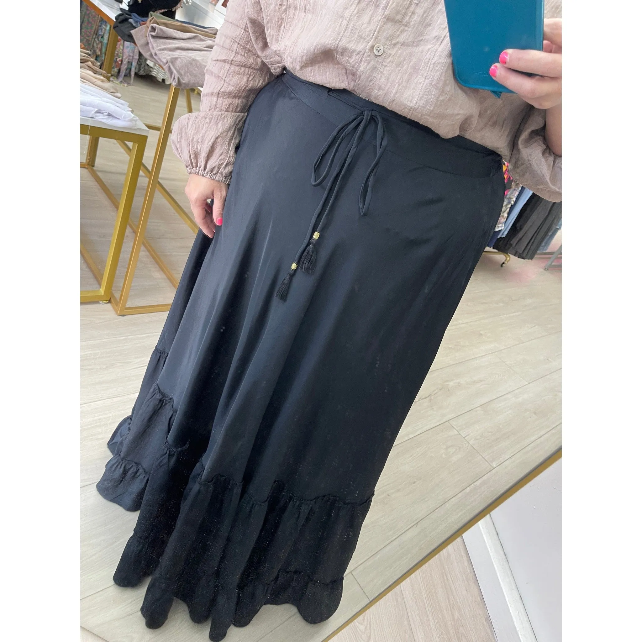 Gold Collection - Maxi Skirt, O/S-Fits-Many, Black