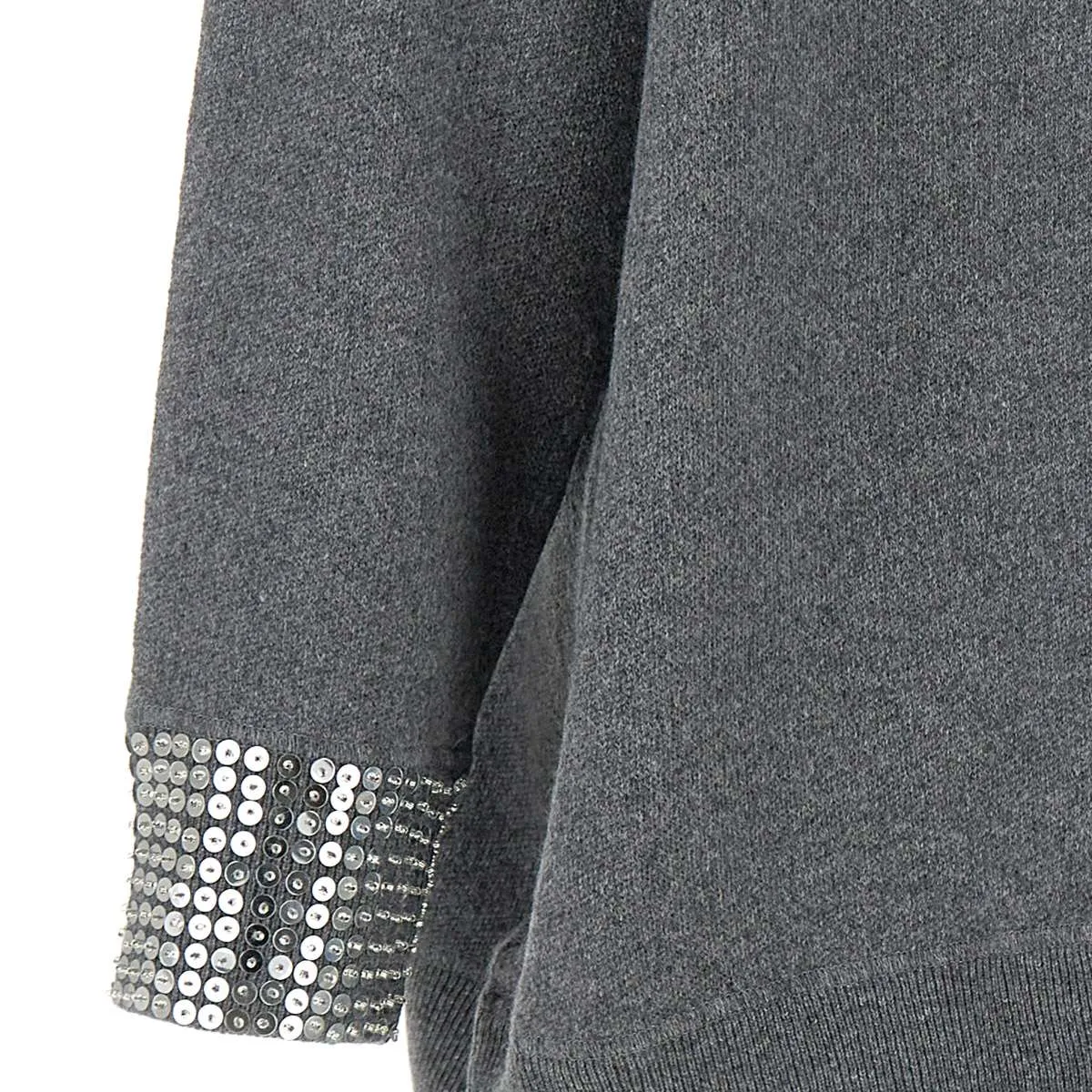 Grey Maxi Sweater with Sequin Detail