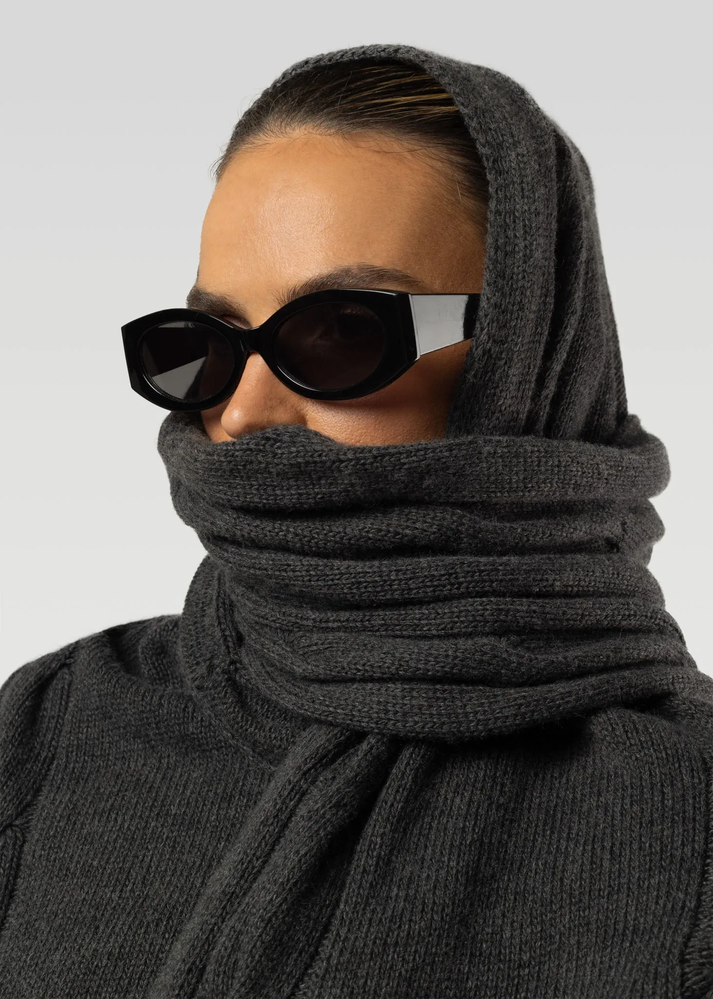 Henry Knitted Scarf - Anthracite