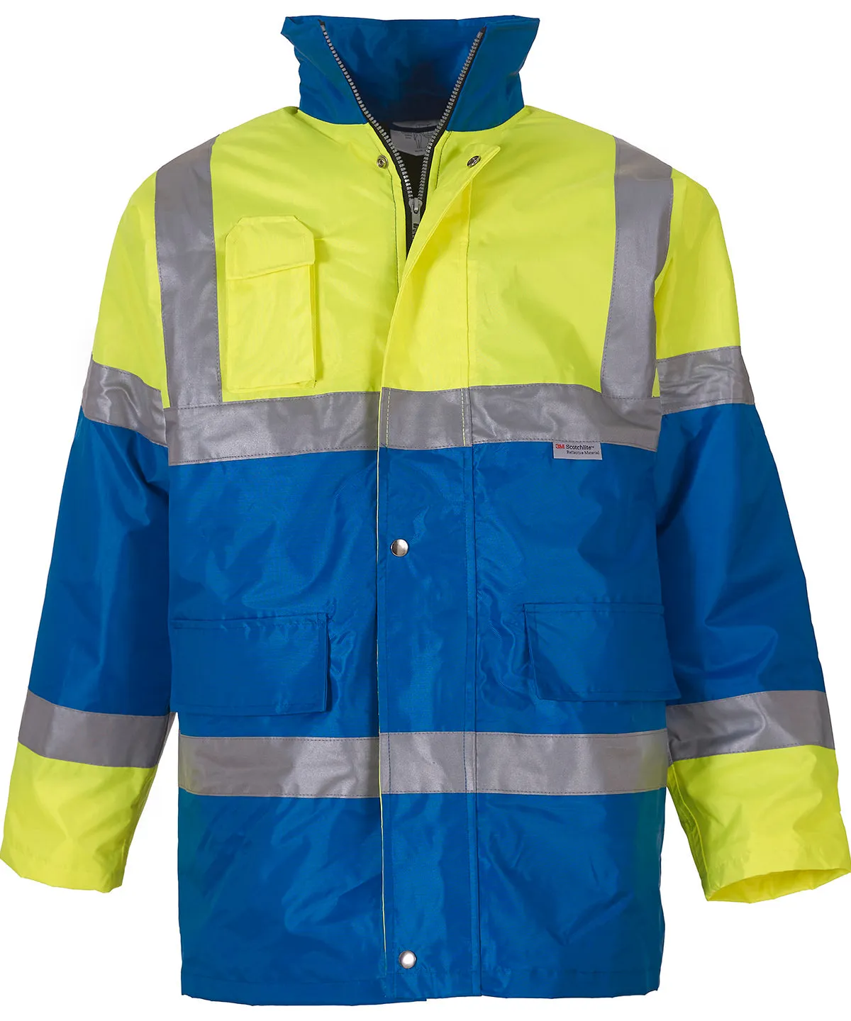 Hi-vis contrast jacket (HVP303) | Yellow/Royal Blue