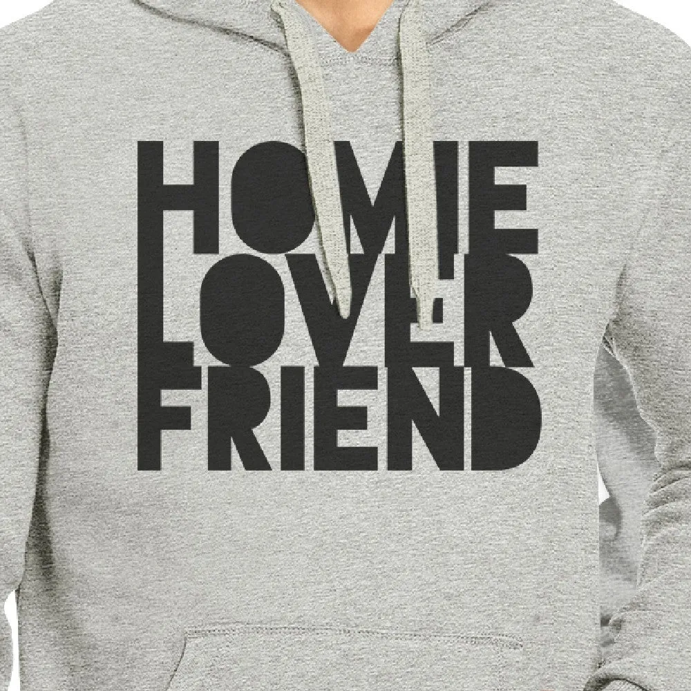 Homie Lover Friend Matching Couple Grey Hoodie