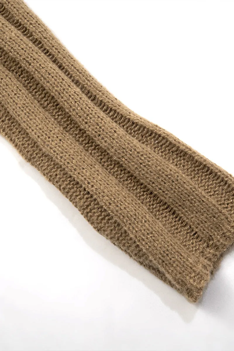 HWR1082 Fringe Detail Ribbed Sweater