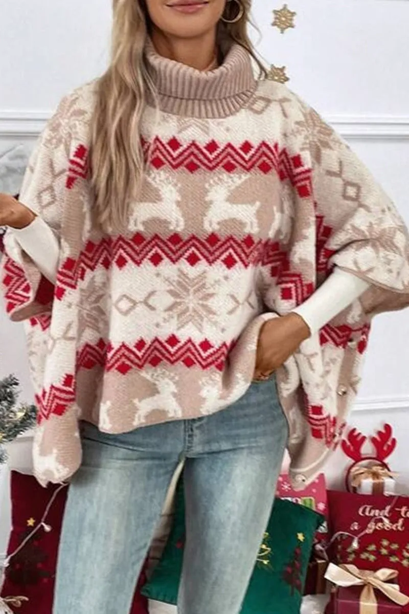 HWS1146 Cozy Reindeer Poncho