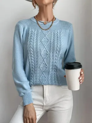 Ivyshape | Casual Comfort Sweater with Textured Pattern