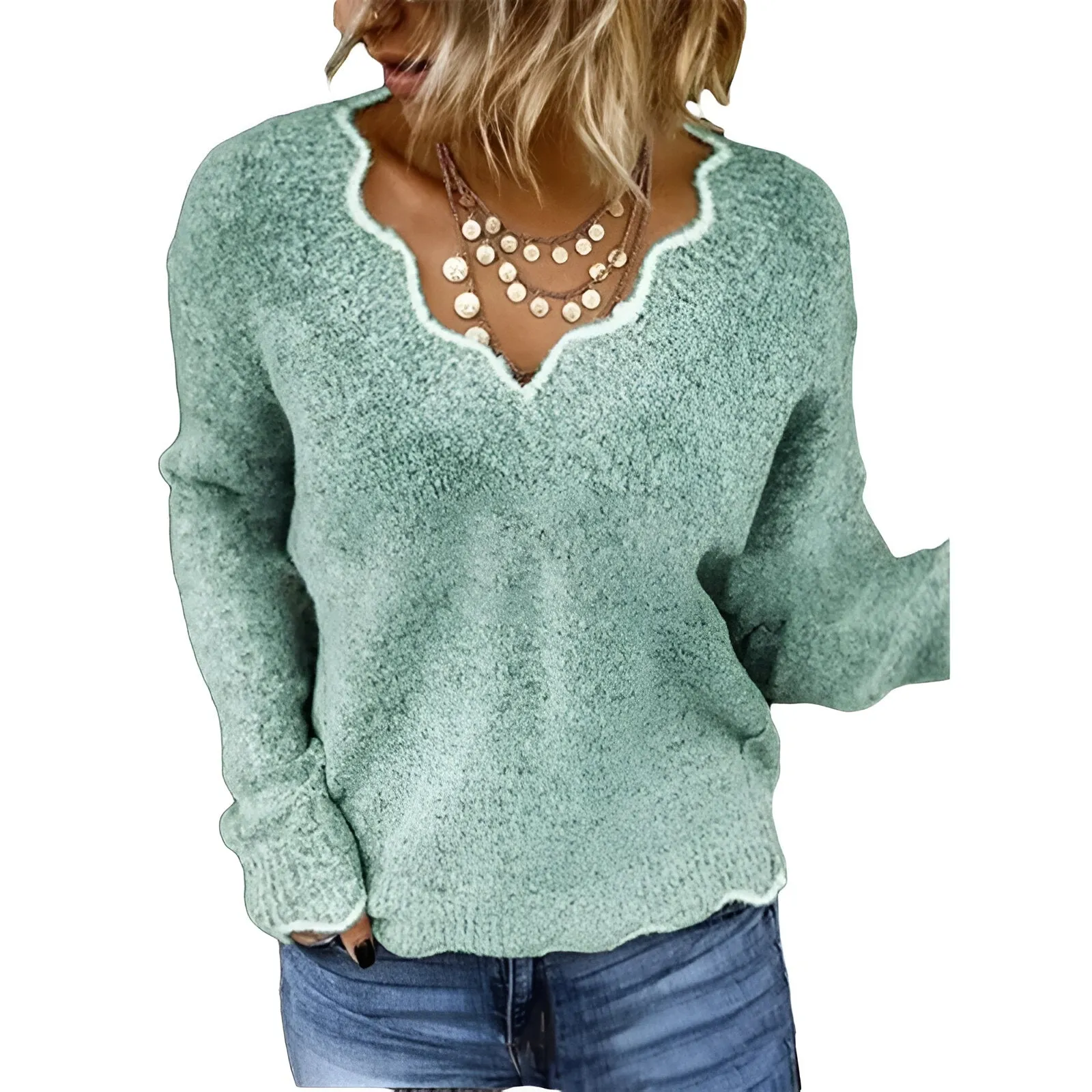 Ivyshape | Comfortable, Stylish V-Neck Sweater