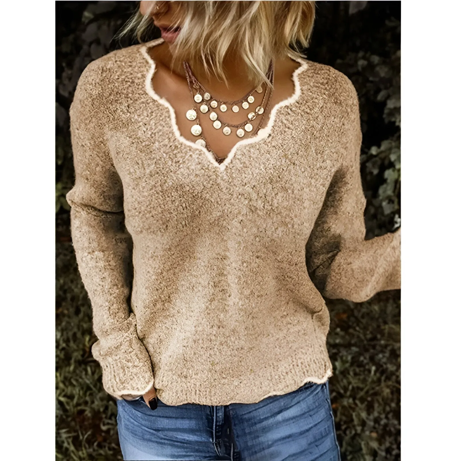 Ivyshape | Comfortable, Stylish V-Neck Sweater