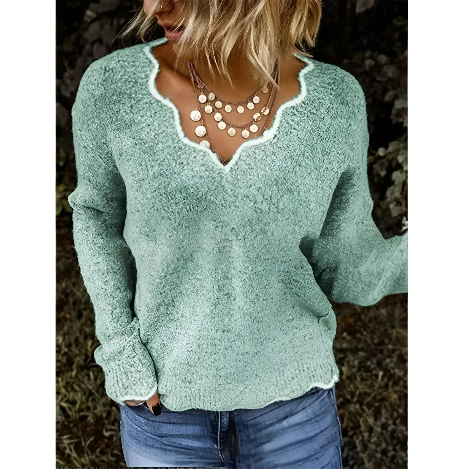 Ivyshape | Comfortable, Stylish V-Neck Sweater