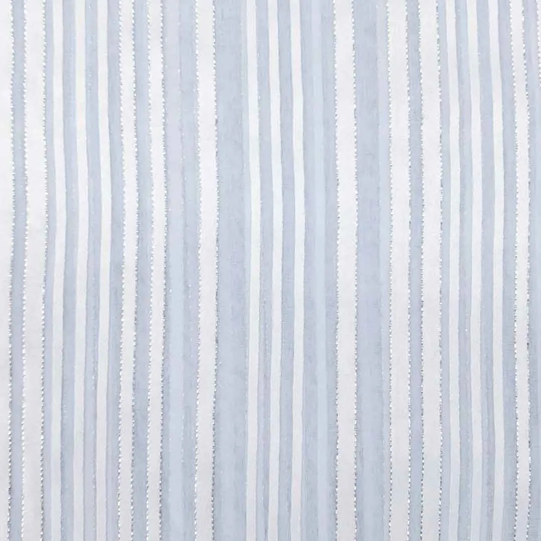 Light Blue Stripes Printed Georgette Fabric