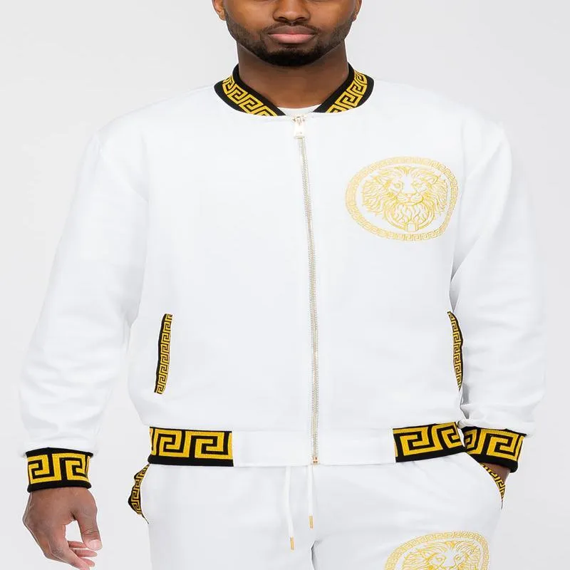 Lion Head Embroidery Status Track Jacket