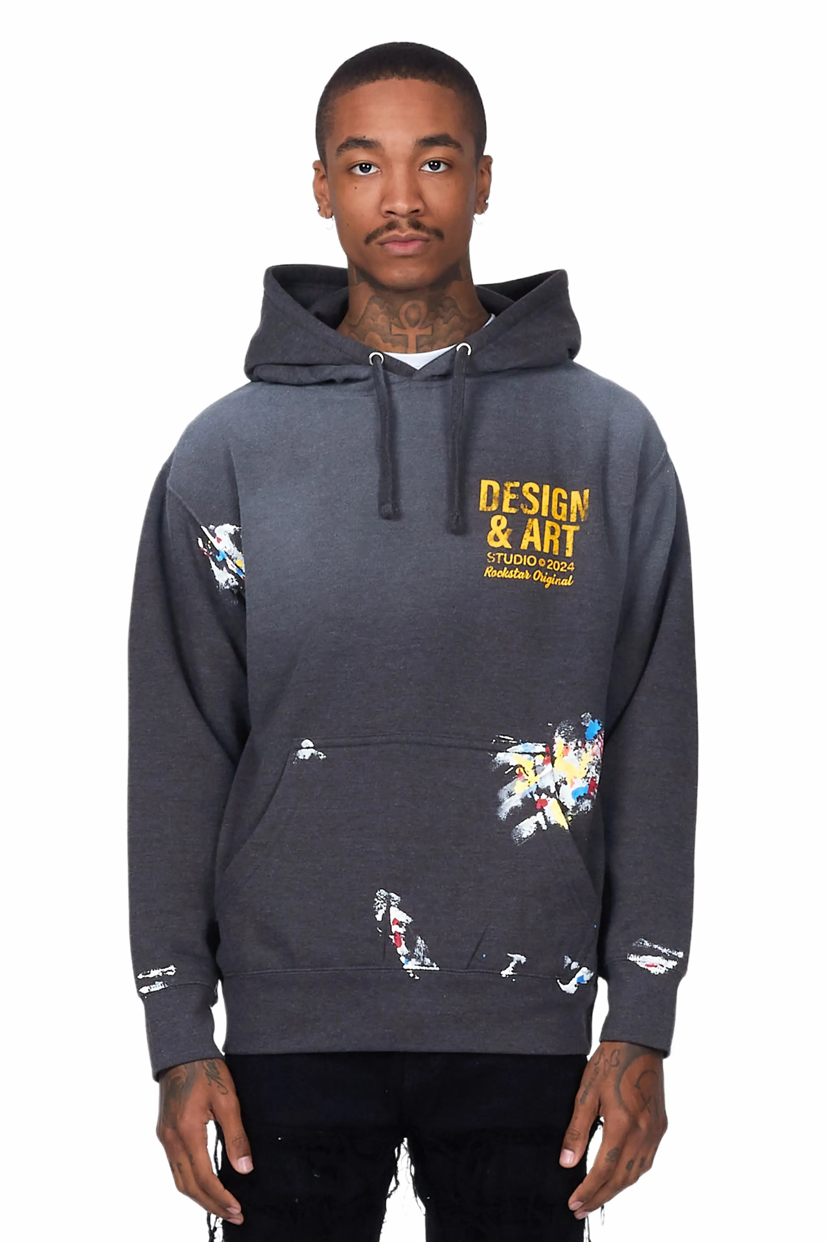 Mancha Charcoal Graphic Hoodie