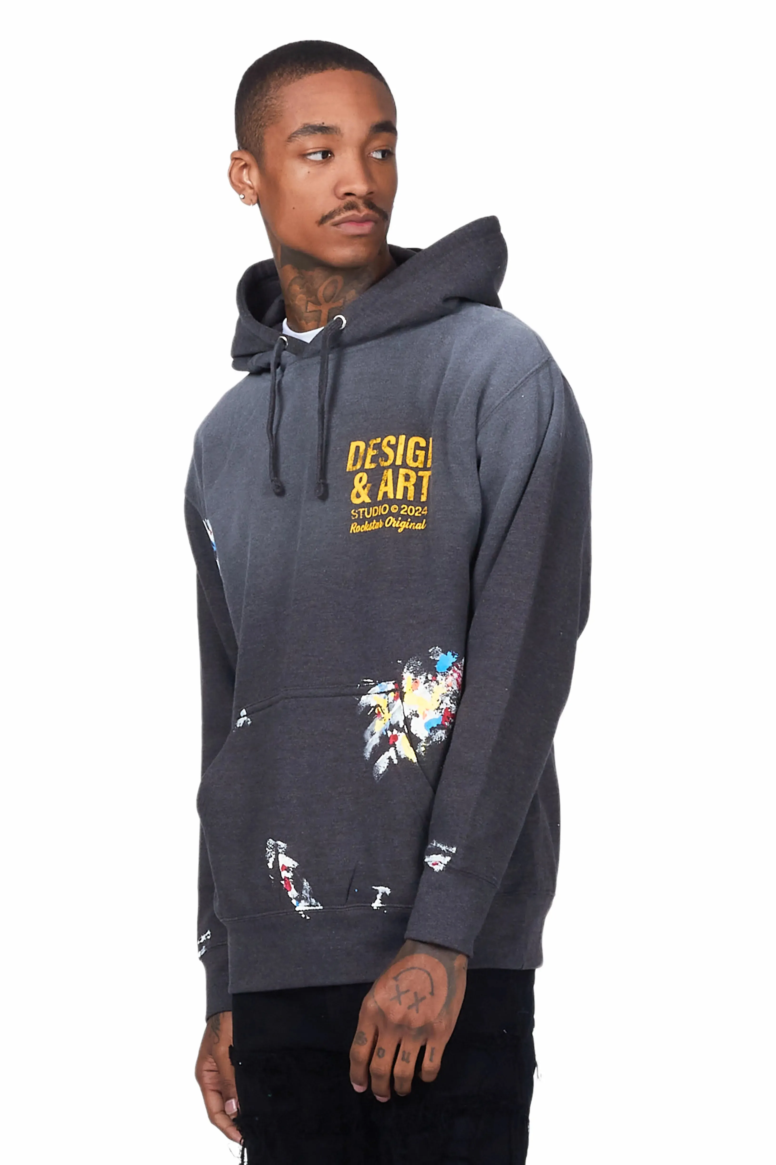 Mancha Charcoal Graphic Hoodie