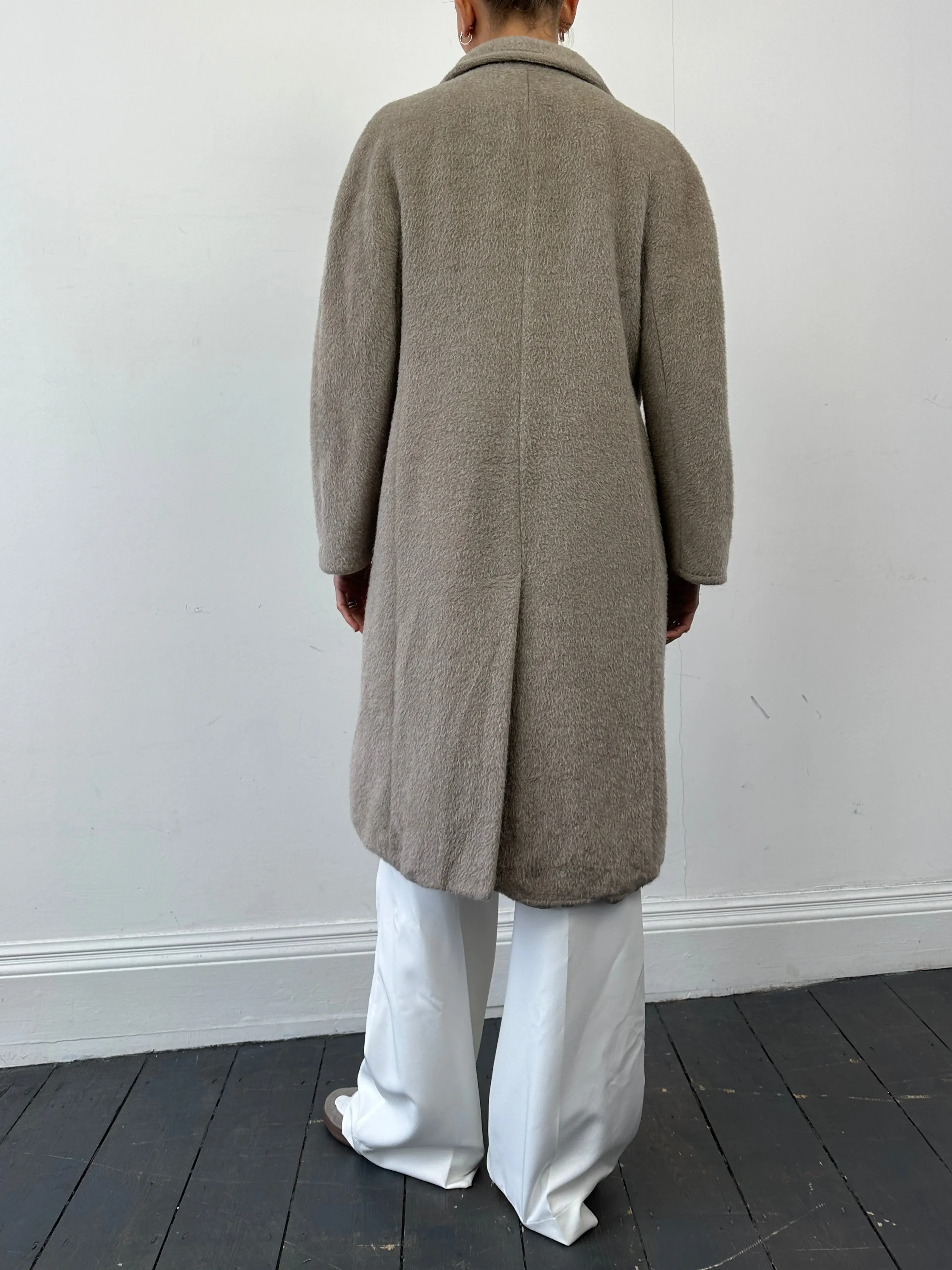 Max Mara Alpaca Wool Belted Wrap Coat - S/M