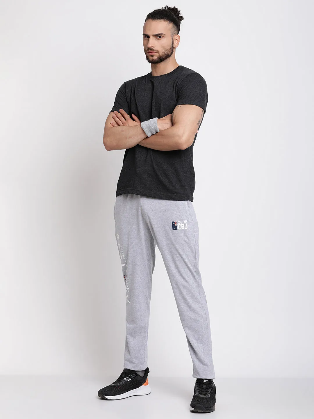 Men's Grey Melange Track Pants