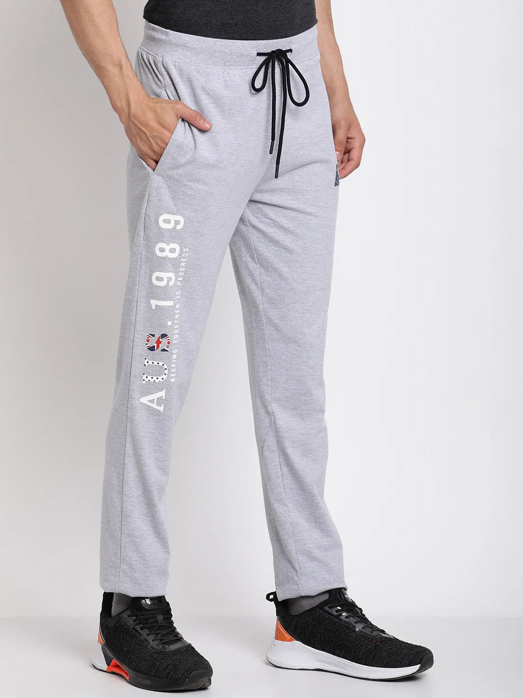 Men's Grey Melange Track Pants