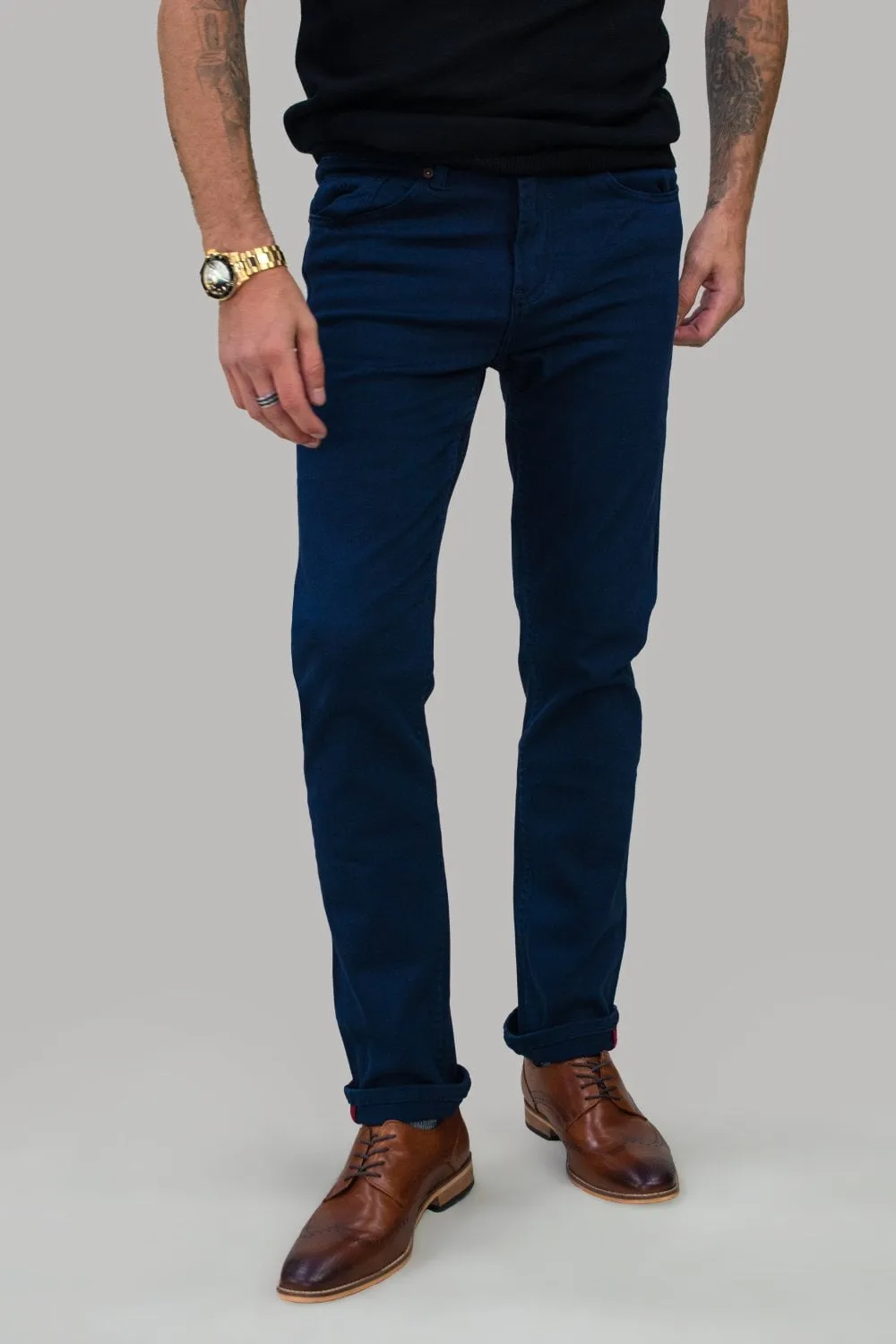 Milano Navy Long Stretch Denim Jeans