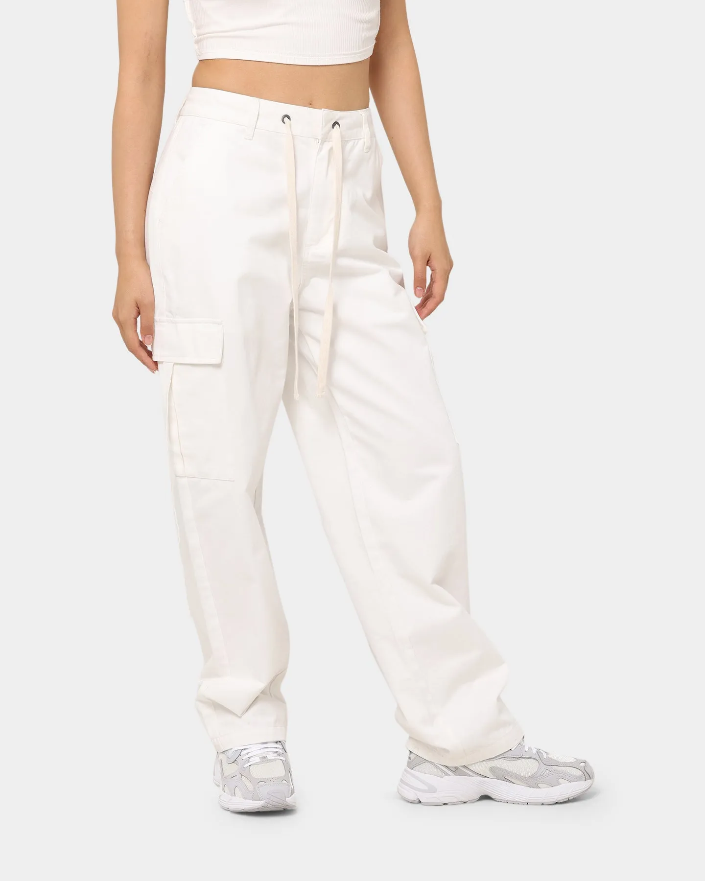 MNML Women's Baggy Cargo Pants Off White