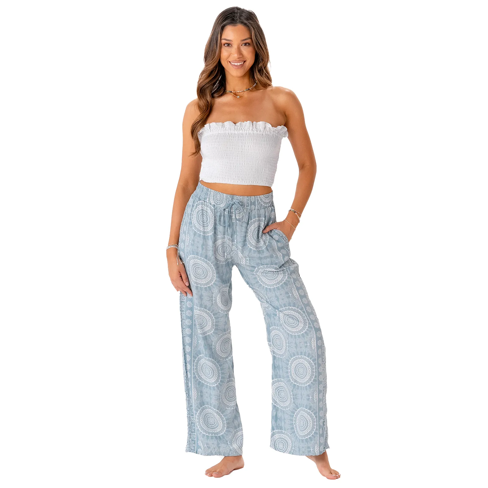 Moon Shadow Wide Leg Drawstring Pants